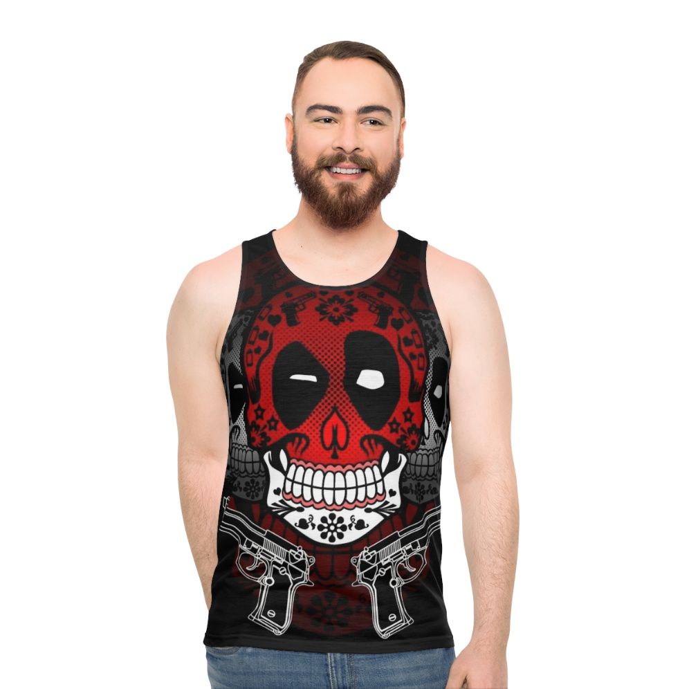 Candy Pool Unisex Tank Top with Sugar Skull Design