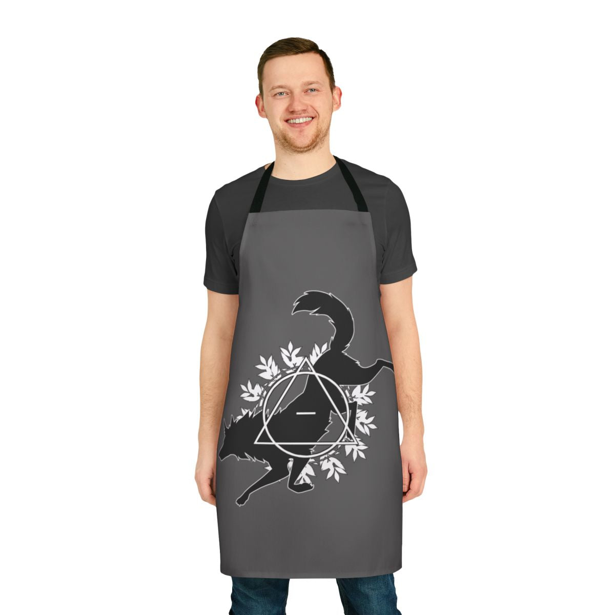 Canine-Inspired Apron with Wolf, Fox, and Coyote Designs