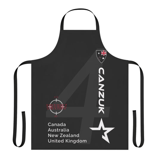 Canzuk-Inspired Sports Design Kitchen Apron with flag and shield elements