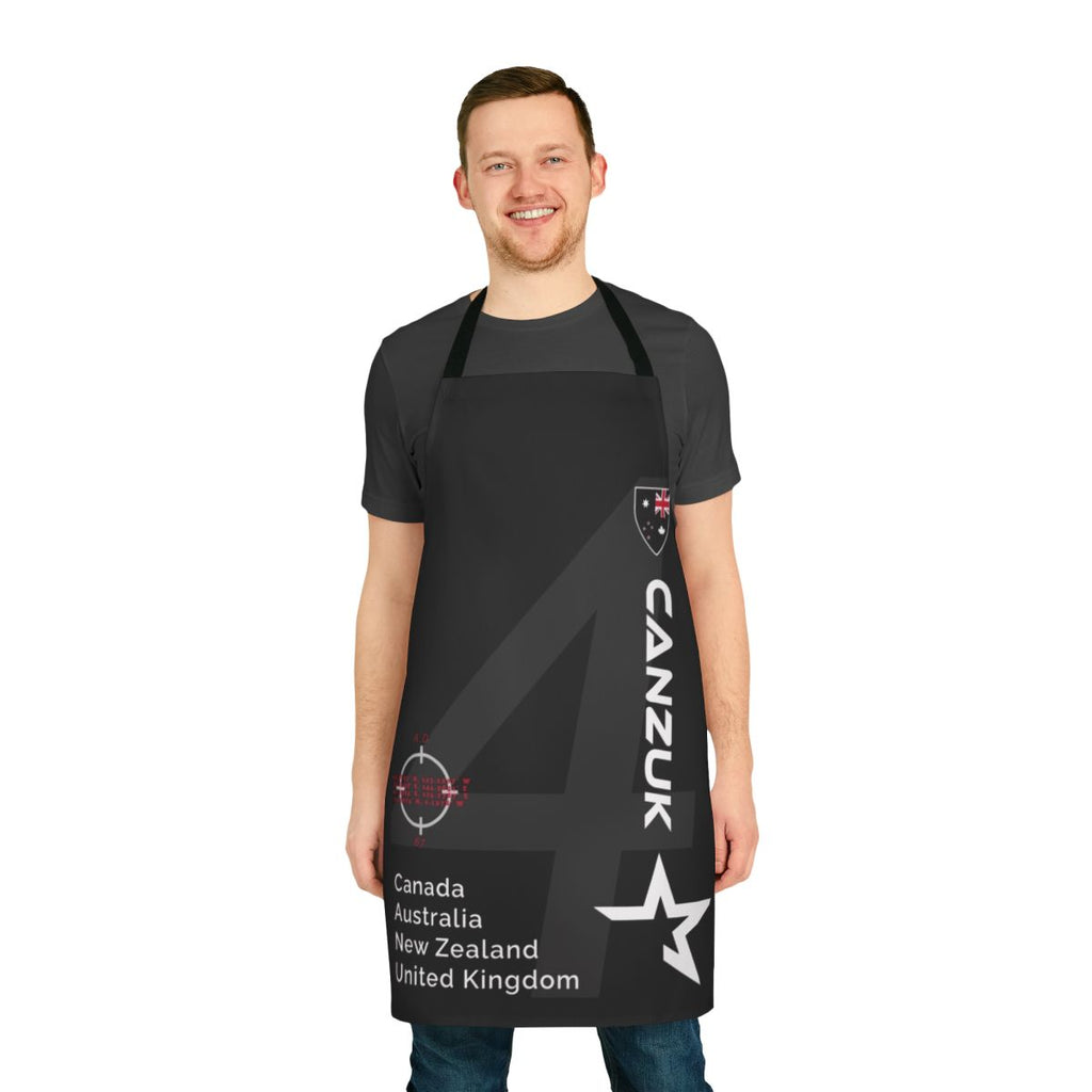 Canzuk-Inspired Sports Design Kitchen Apron with flag and shield elements