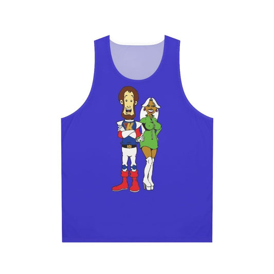 Captain Kremmen cartoon character printed on a unisex tank top