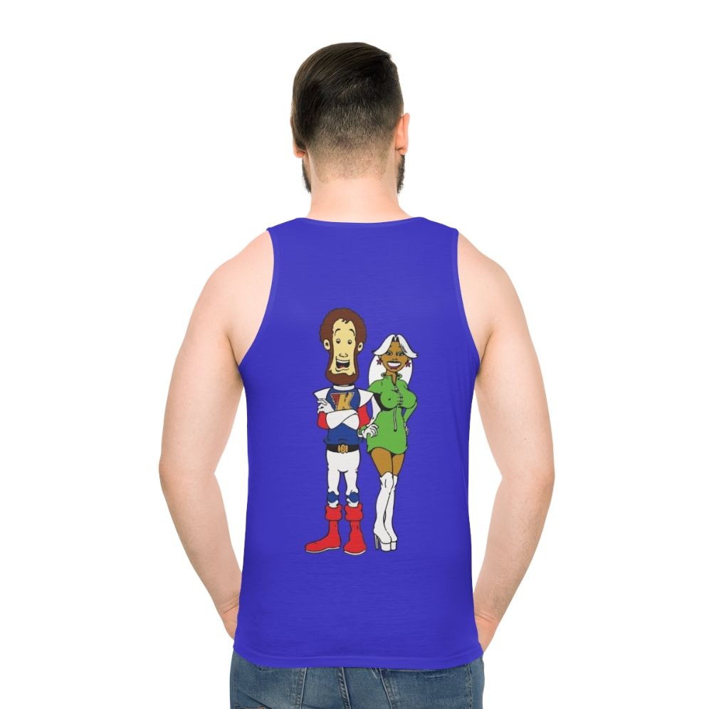 Captain Kremmen cartoon character printed on a unisex tank top