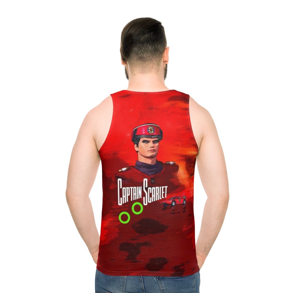 Captain Scarlet retro anime graphic on a unisex tank top