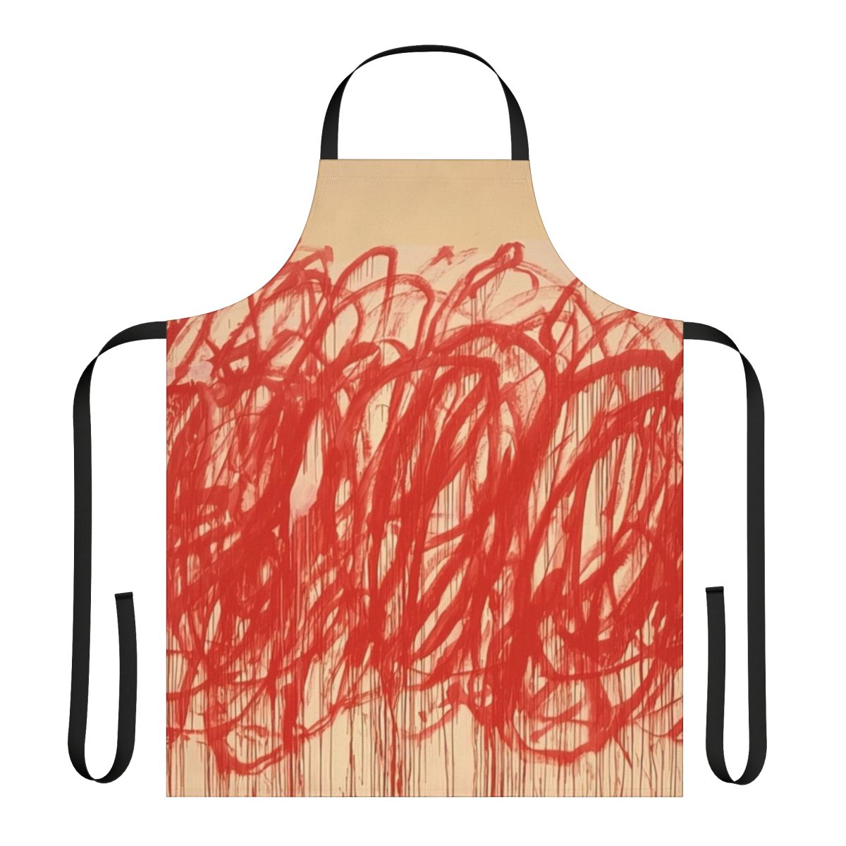 Abstract art apron featuring Cy Twombly's iconic style
