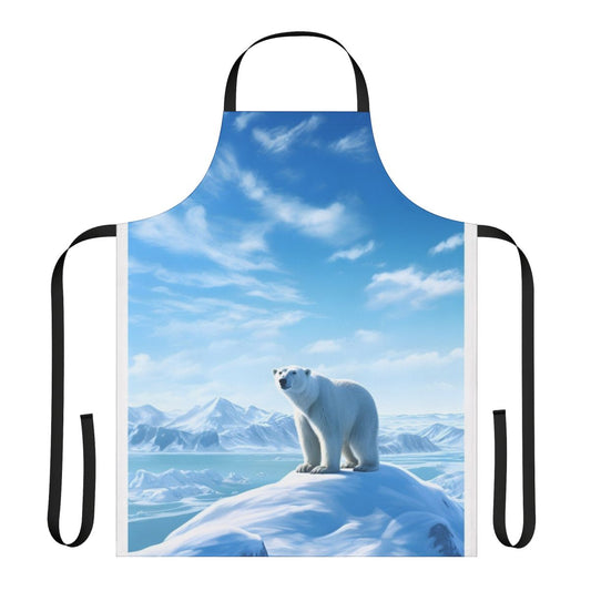 Apron featuring a stunning arctic landscape with a polar bear