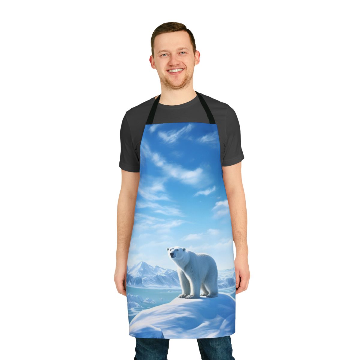 Apron featuring a stunning arctic landscape with a polar bear