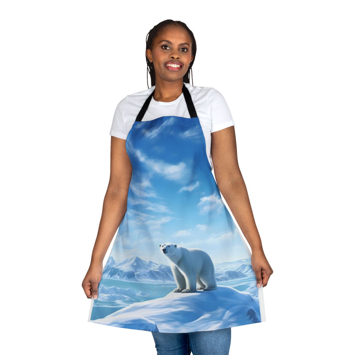 Apron featuring a stunning arctic landscape with a polar bear