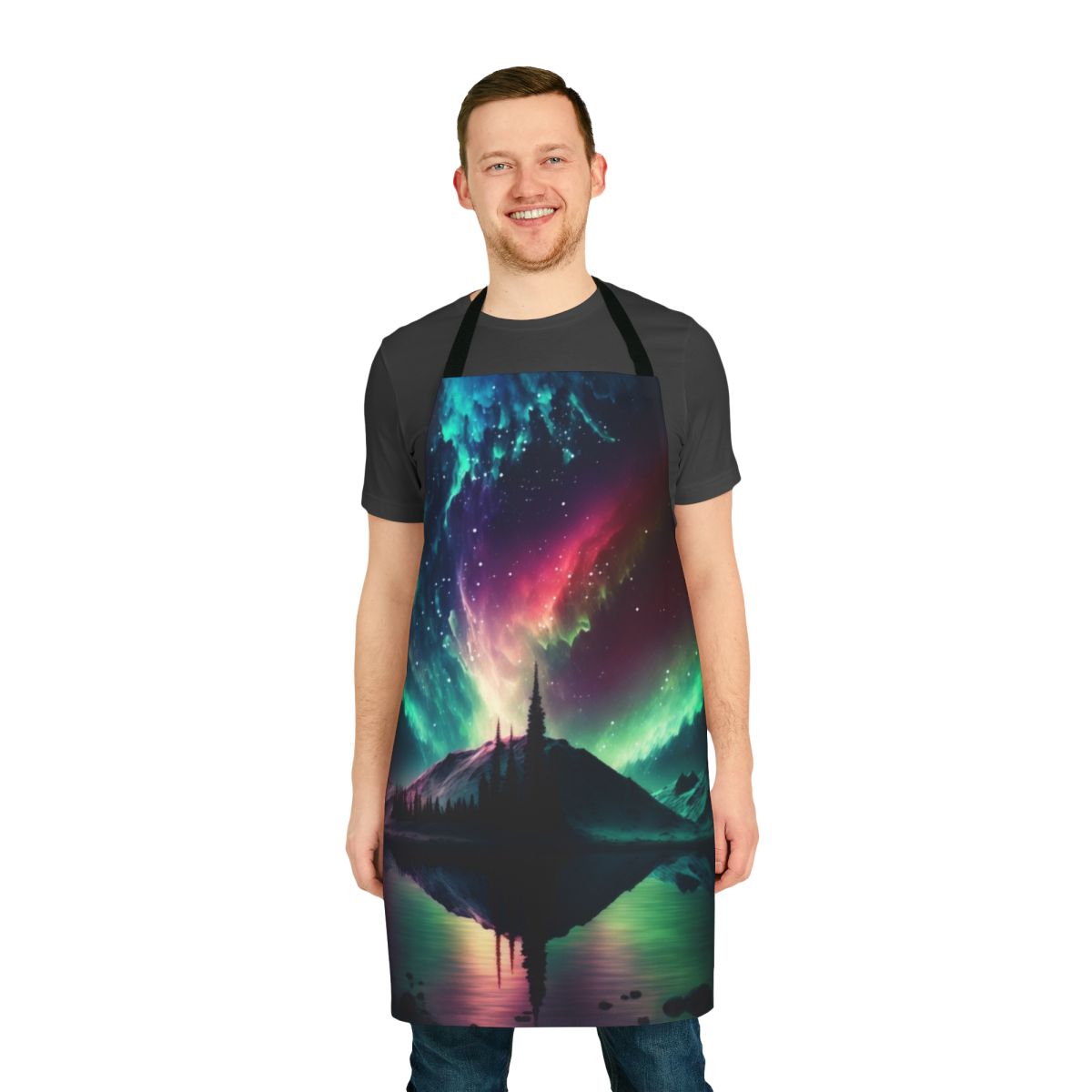 Apron featuring a stunning aurora borealis landscape.