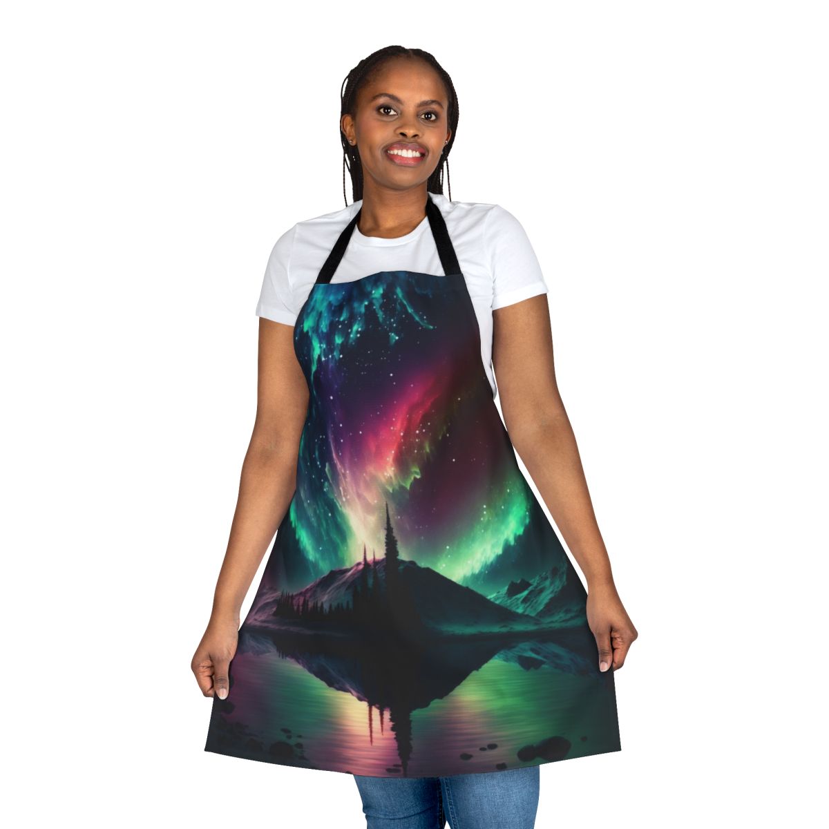 Apron featuring a stunning aurora borealis landscape.