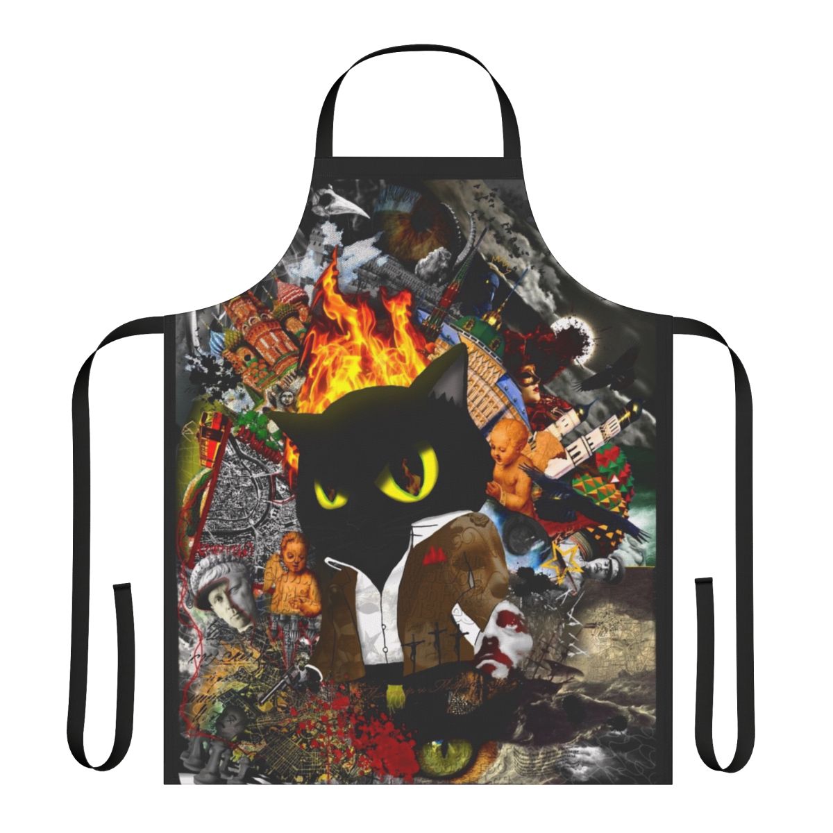 Cat Behemoth Master Margarita Apron with Woland and Bulgakov Motifs