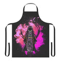 Vibrant anime-inspired apron featuring a silhouette of a demon slayer character