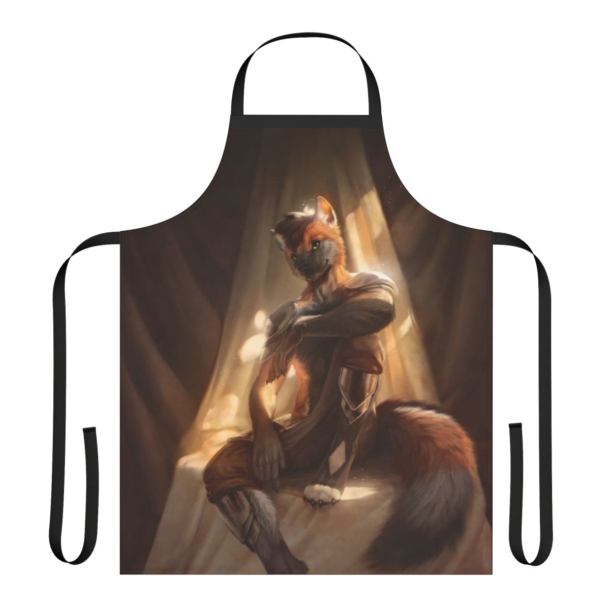 Illustration of an anthropomorphic wolf wearing a fantasy-inspired apron