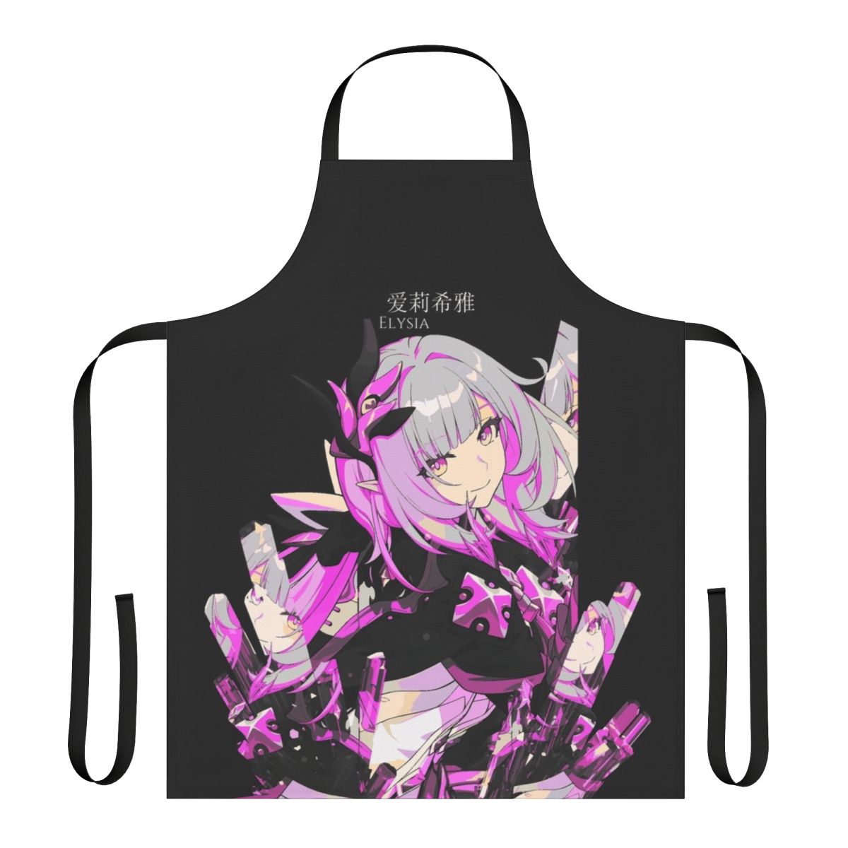 A stunning crystal-inspired apron featuring vibrant fantasy elements.