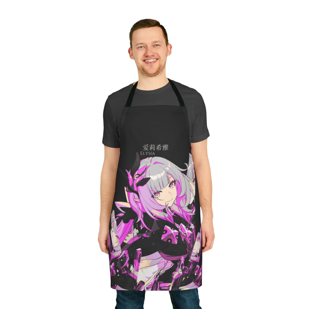 A stunning crystal-inspired apron featuring vibrant fantasy elements.