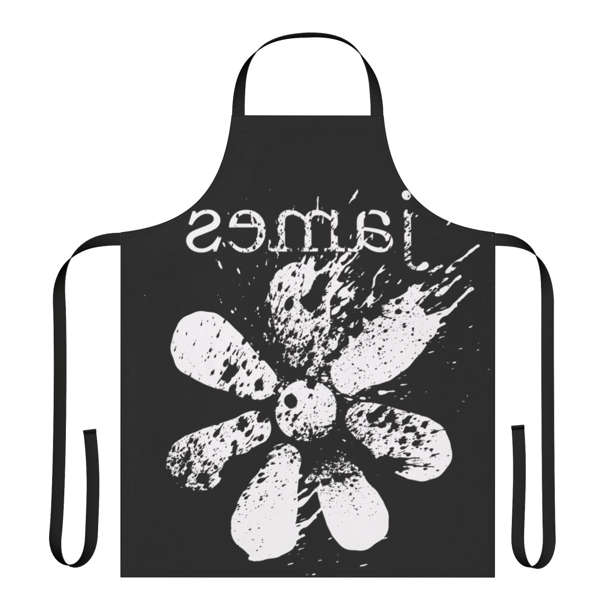 Stylish apron featuring a mind-blowing floral design inspired by an indie British band