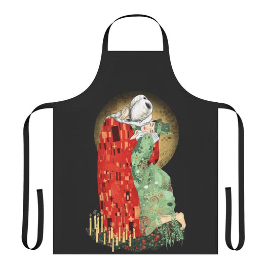Elegant apron featuring a gothic romance design inspired by Bram Stoker's Dracula and the art of Gustav Klimt.