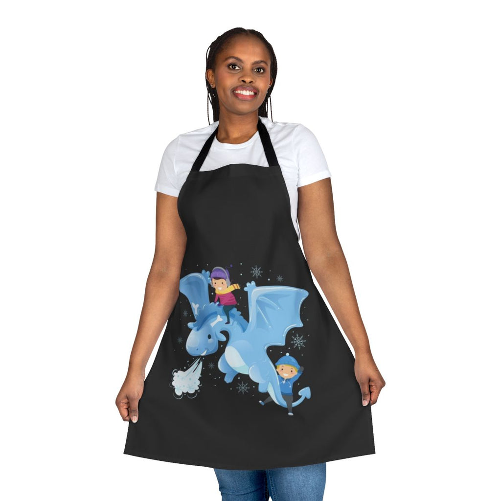 Apron featuring a vibrant design of legendary animals including a mystic dragon and lightning dragon