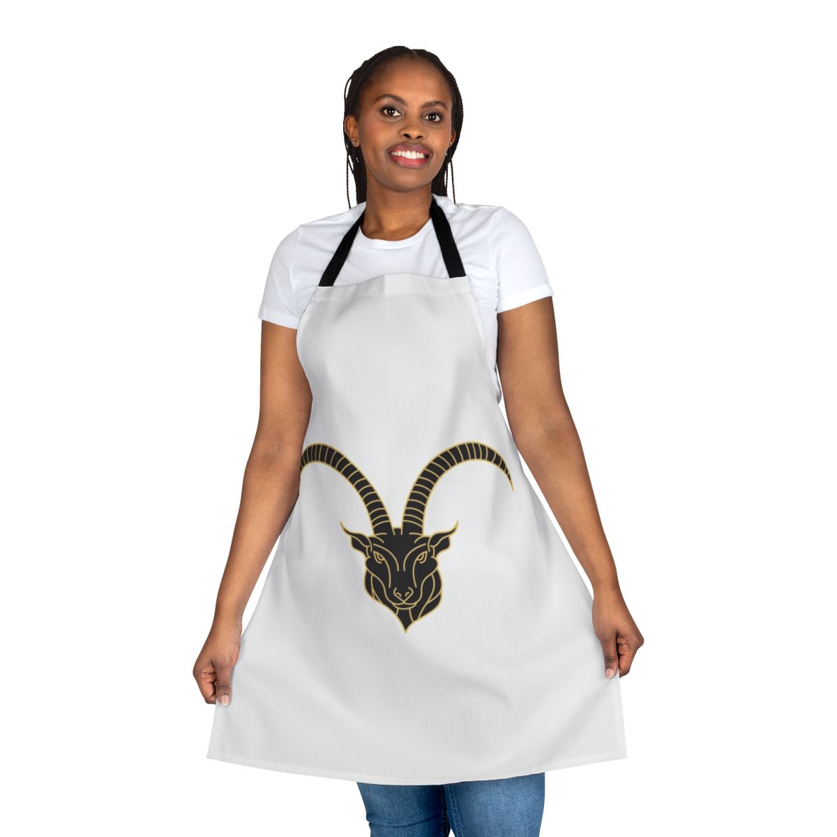 Whimsical apron featuring a variety of legendary animal illustrations