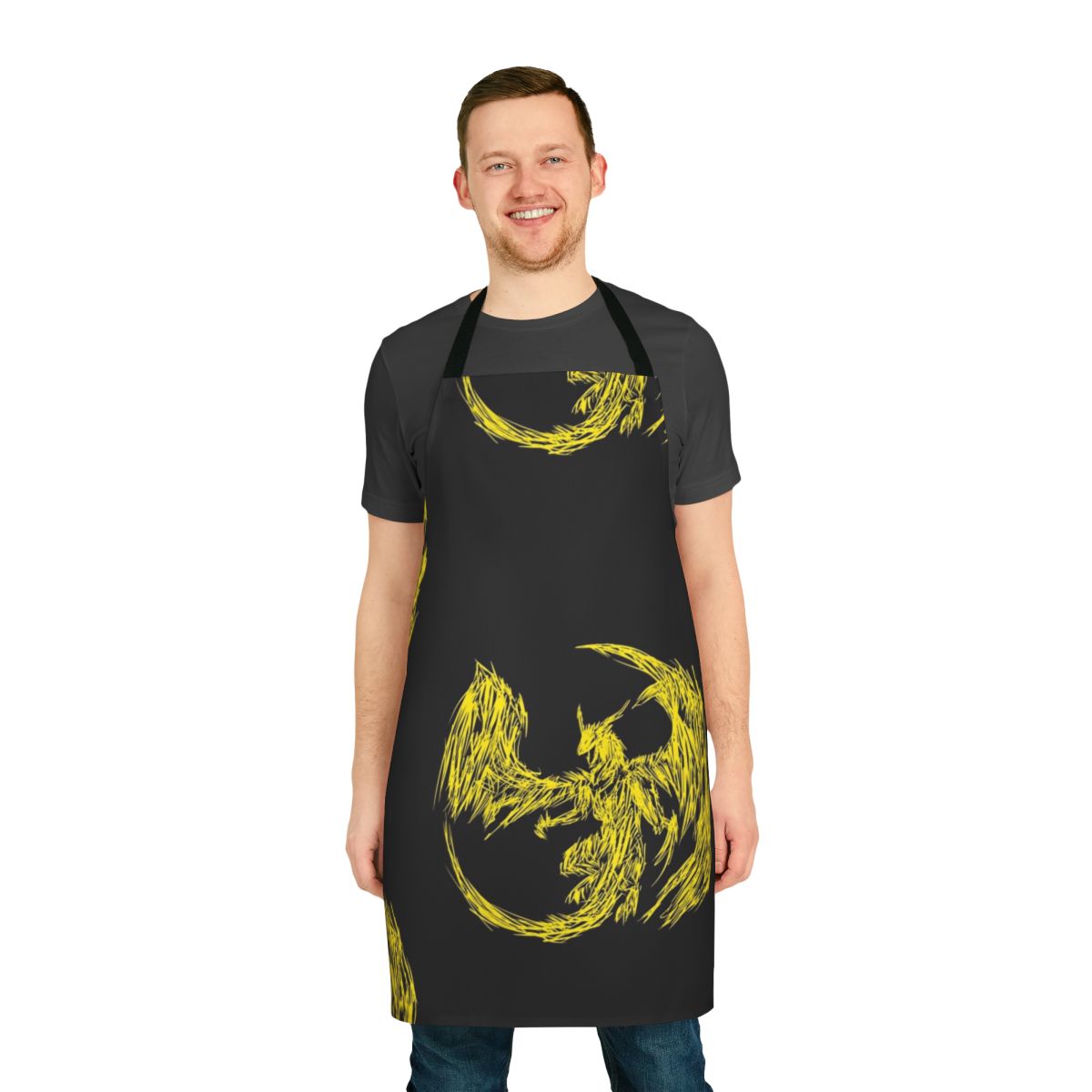 Stunning apron featuring a lightning dragon, a majestic mythical creature.