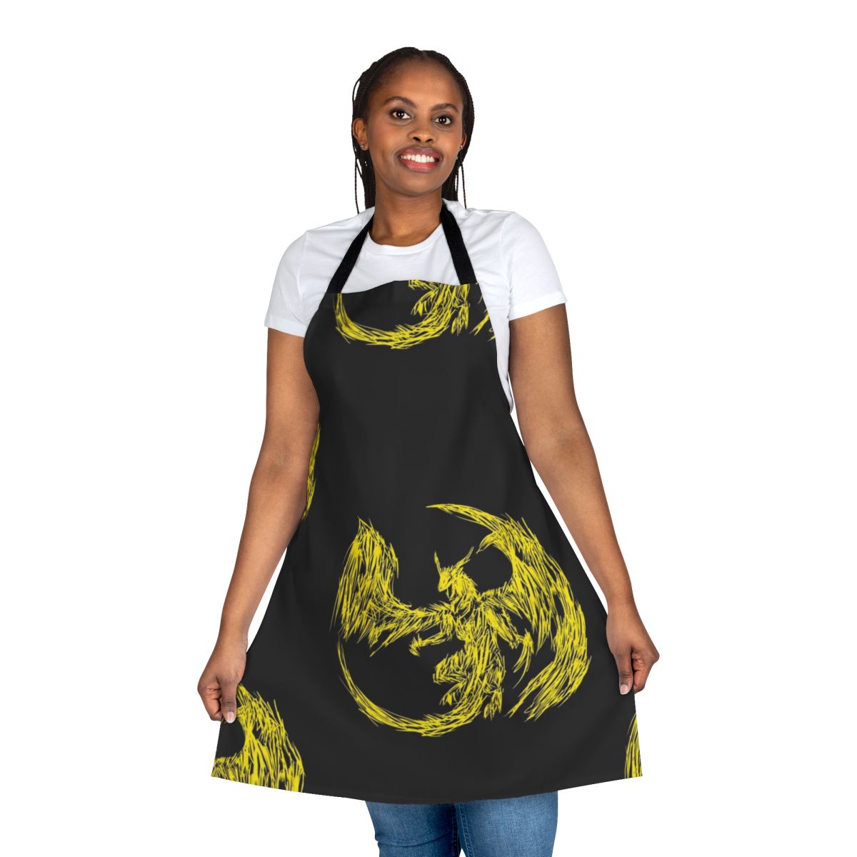 Stunning apron featuring a lightning dragon, a majestic mythical creature.