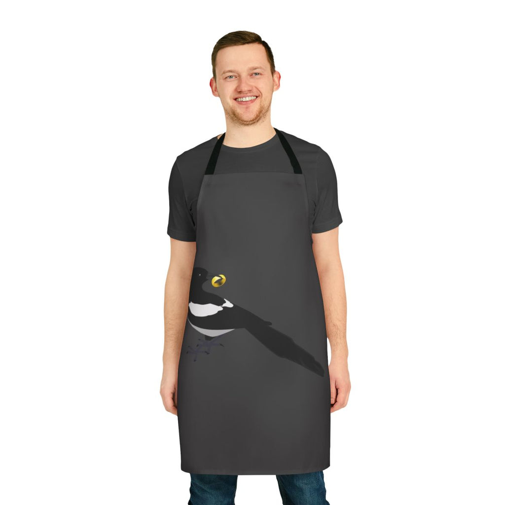 Magpie-themed apron featuring abstract, colorful, and beautiful legendary animal artwork