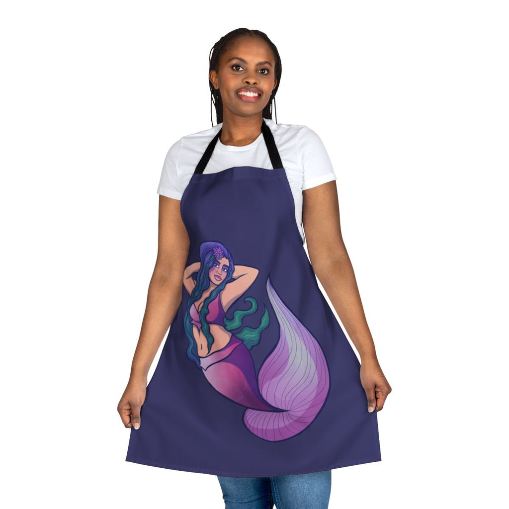 Vibrant mermaid-themed apron with a whimsical ocean design