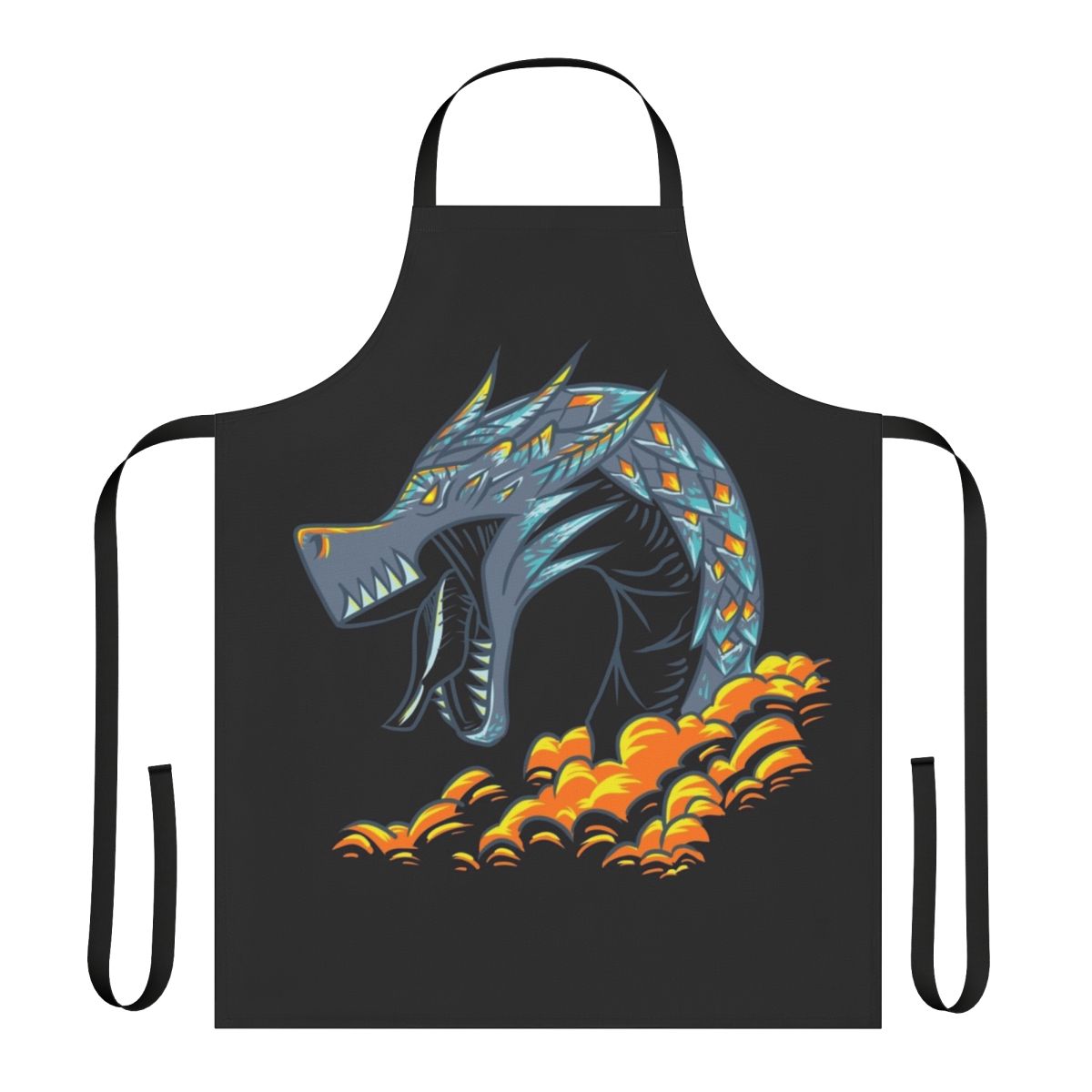 Mystic dragon apron with intricate lightning bolt design