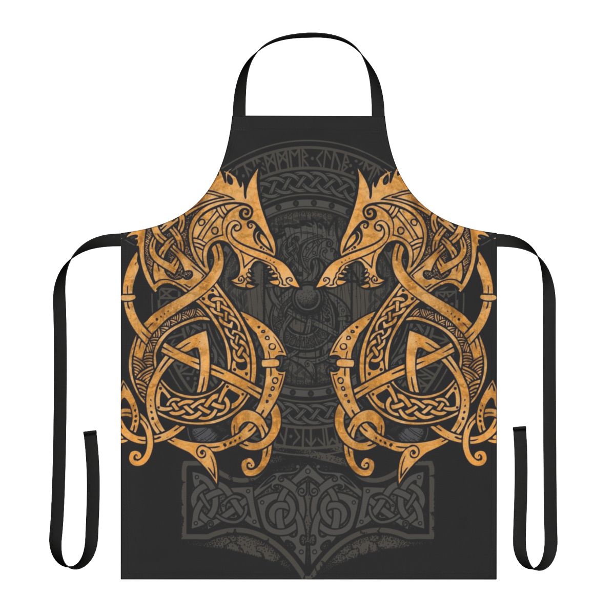 Finely crafted apron featuring a striking Fenrir wolf design inspired by Norse and Celtic mythology.