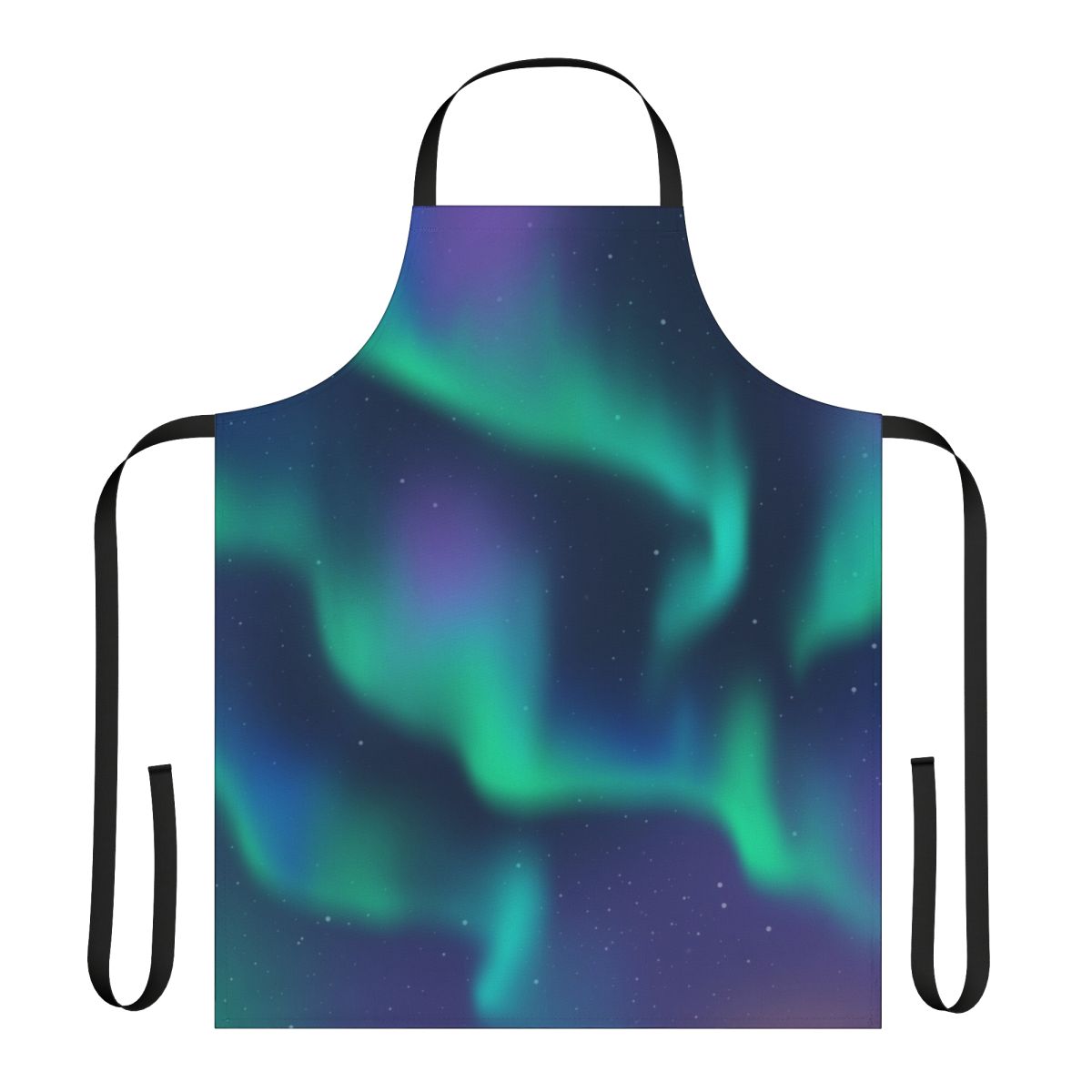 Apron featuring a vibrant aurora borealis or northern lights design