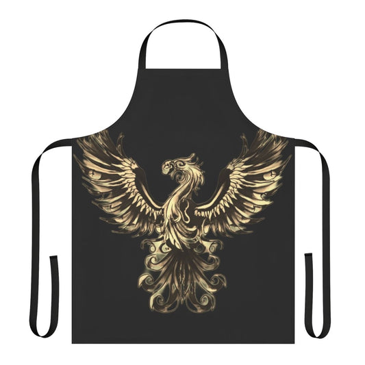 Apron featuring a detailed illustration of the legendary phoenix, a mythical bird associated with fire, rebirth, and renewal.