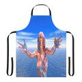 Zombie-inspired apron with abstract, colorful patterns
