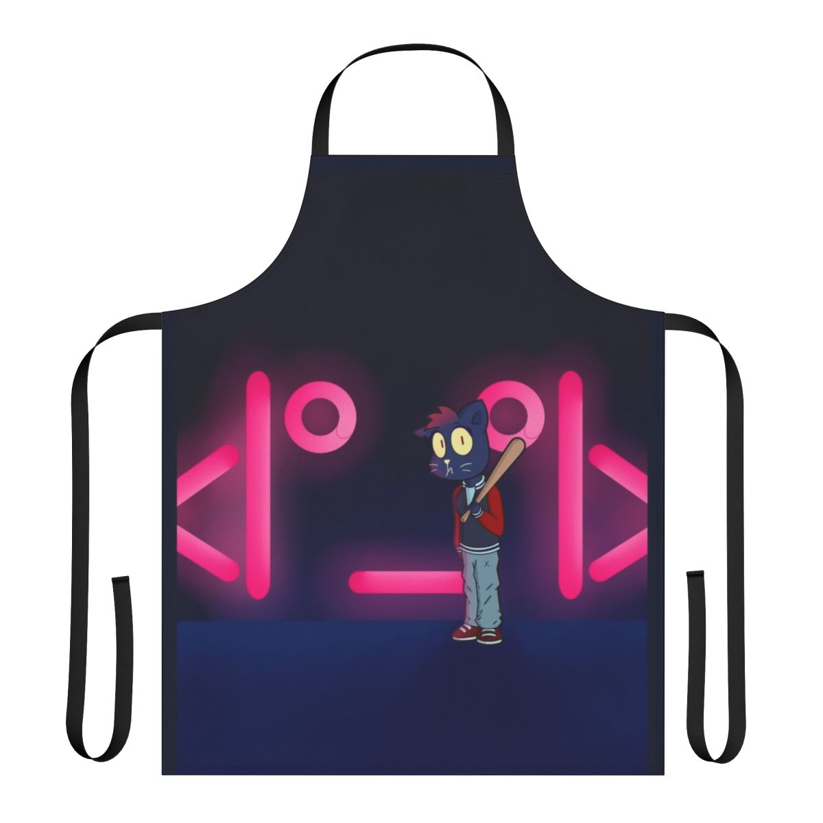 Caravan-inspired apron featuring Lone Mae character from Night in the Woods