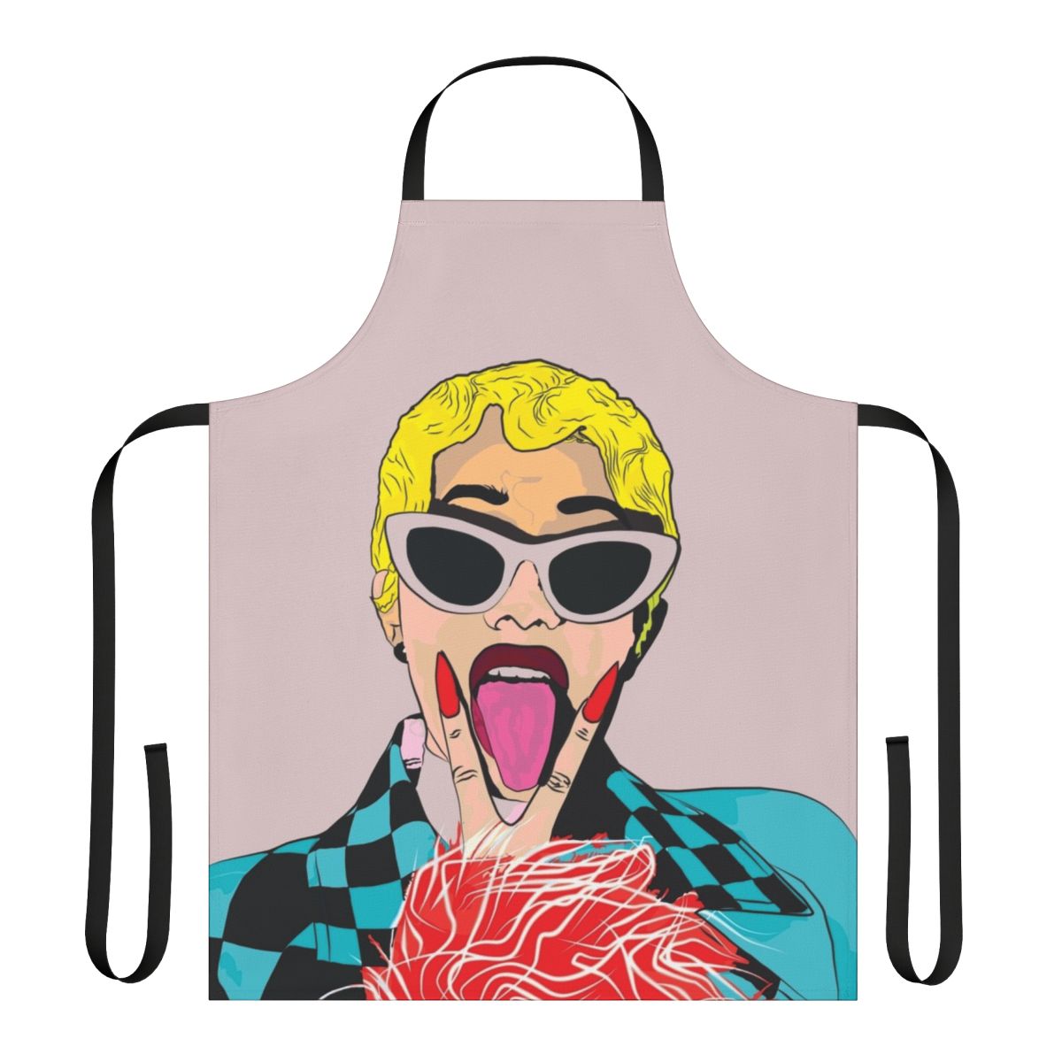 Cardi B inspired apron with humorous pop culture design