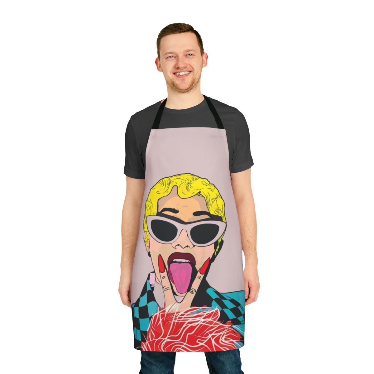 Cardi B inspired apron with humorous pop culture design
