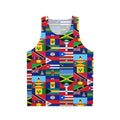 Caribbean tank top featuring various island flags