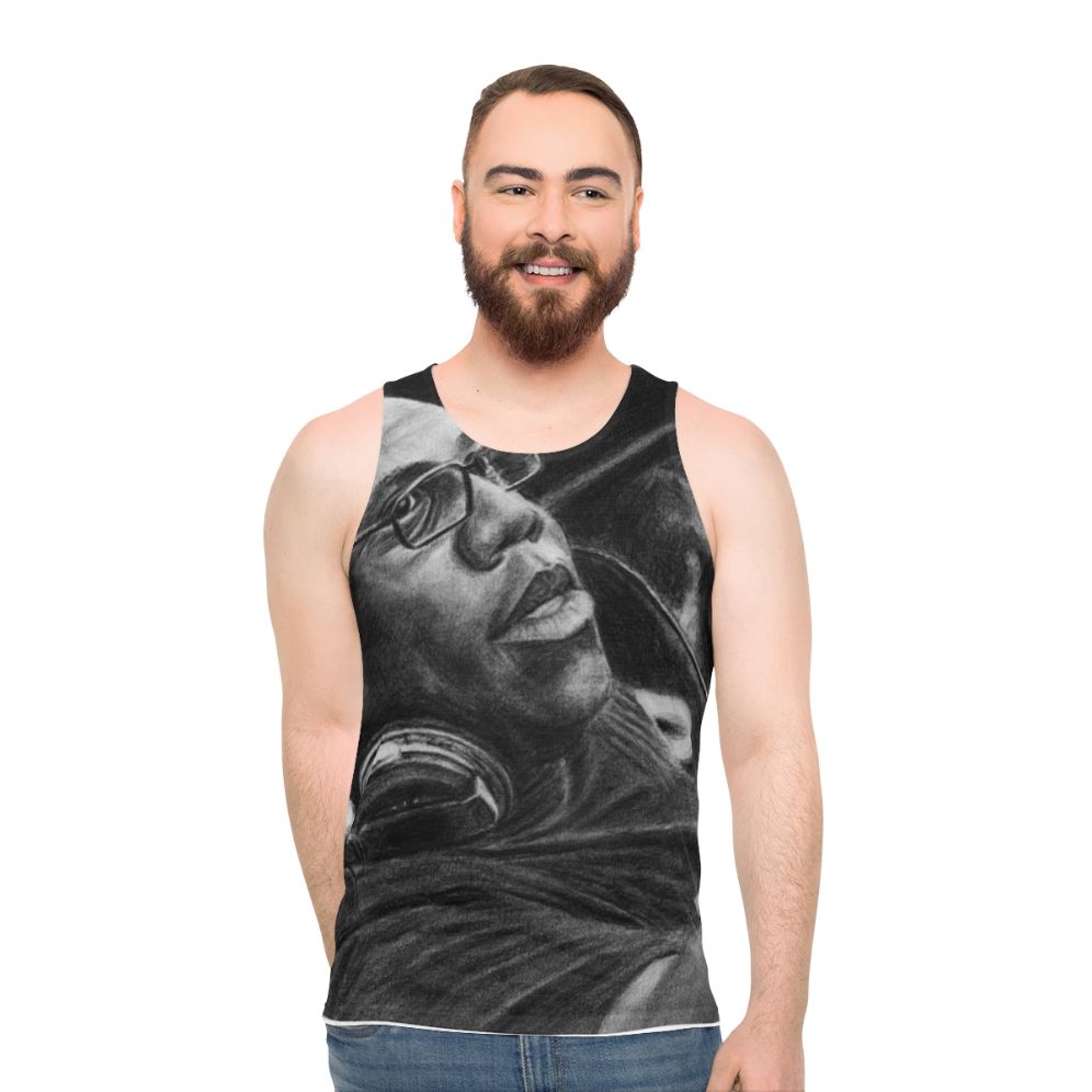 Carl Cox Pencil Drawing Unisex Dance Music Tank Top
