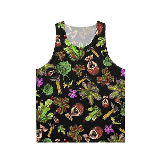 Carnivorous plants black background unisex tank top