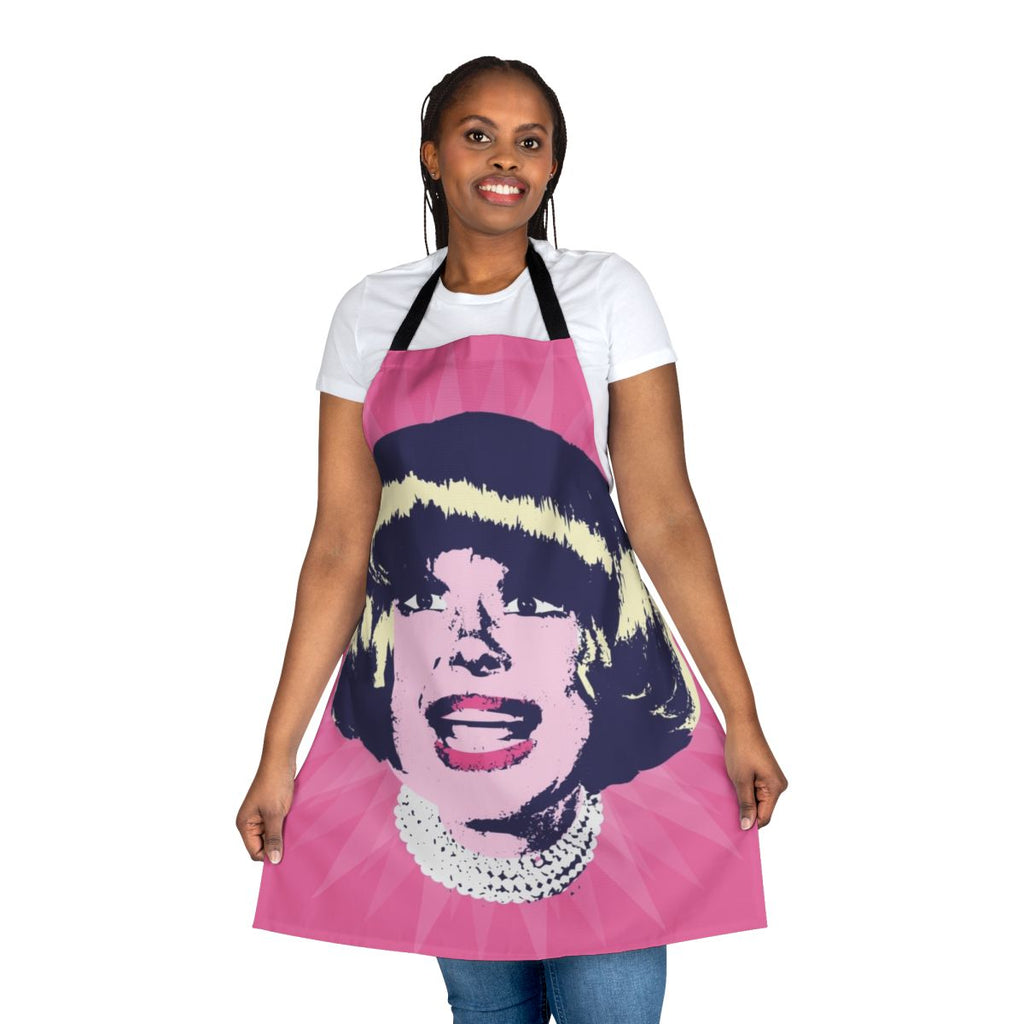 Carol Channing-inspired pop art design printed on an apron