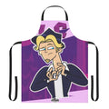 Colorful adventure camp-themed cooking apron featuring cartoon characters
