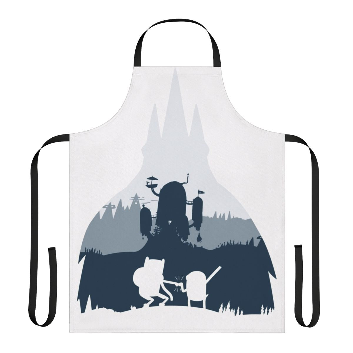 Cartoon adventure time ice king silhouette design printed on a high-quality apron