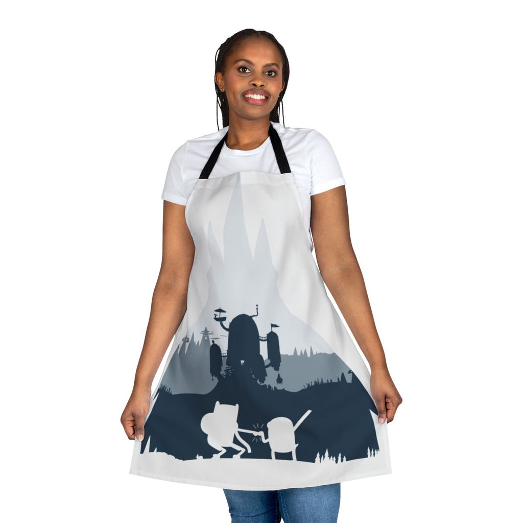 Cartoon adventure time ice king silhouette design printed on a high-quality apron