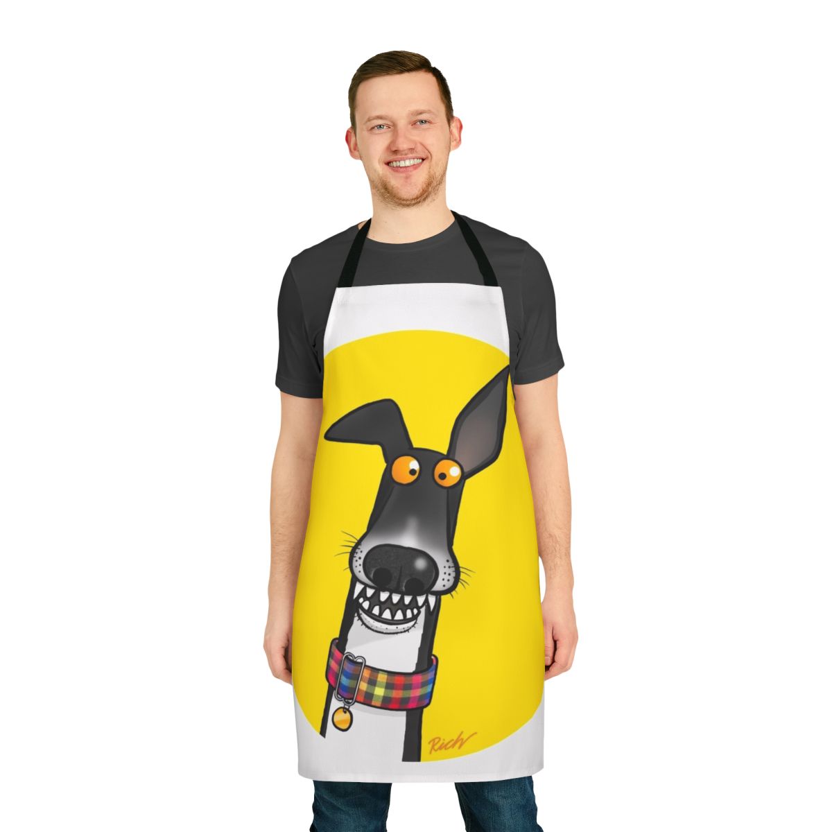 Cartoon dog-themed apron for pet owners