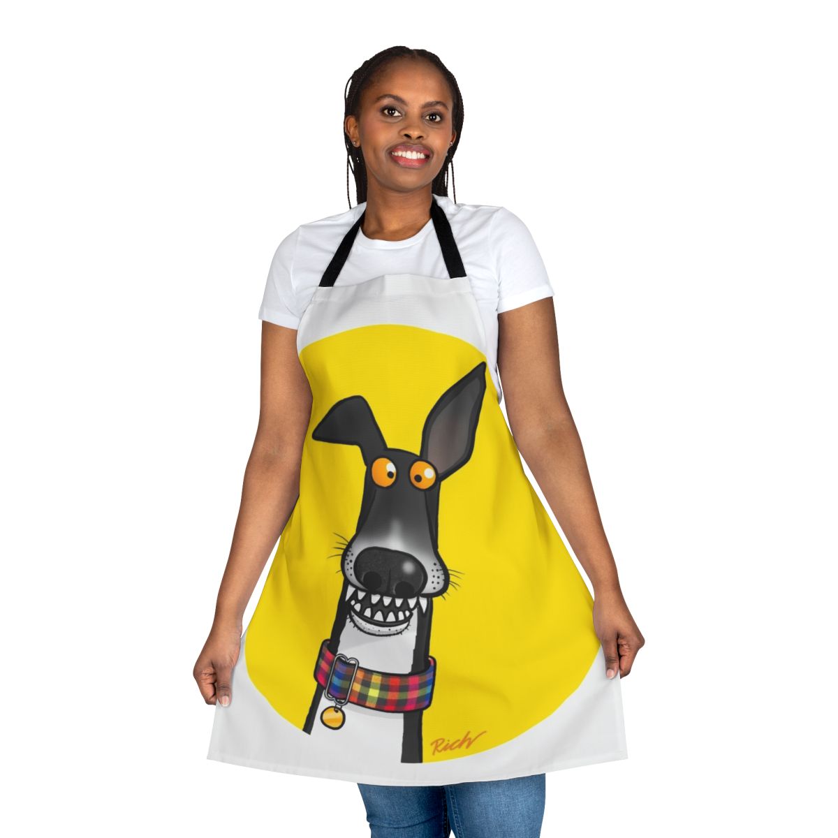Cartoon dog-themed apron for pet owners