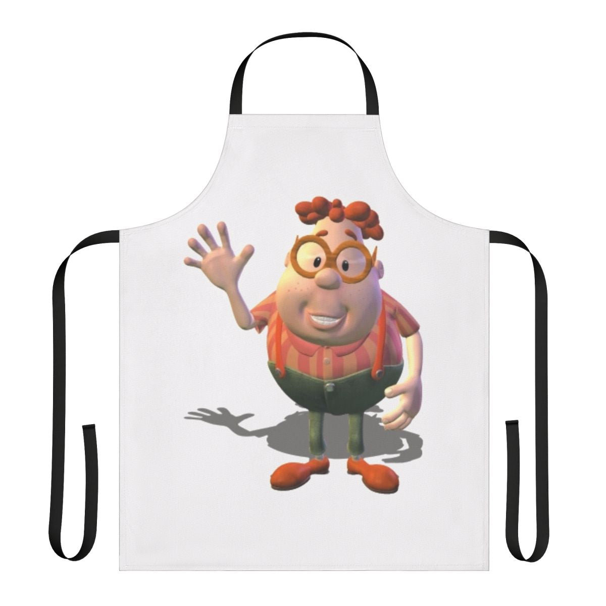 Cartoon character inspired kitchen apron featuring Jimmy Neutron's friend Carl Wheezer