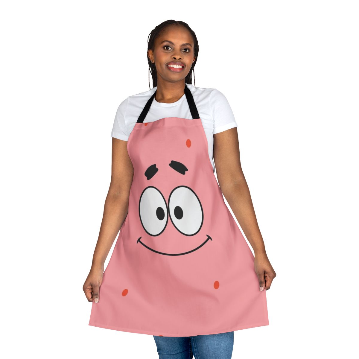 Patrick Star inspired apron with a fun and colorful cartoon character design