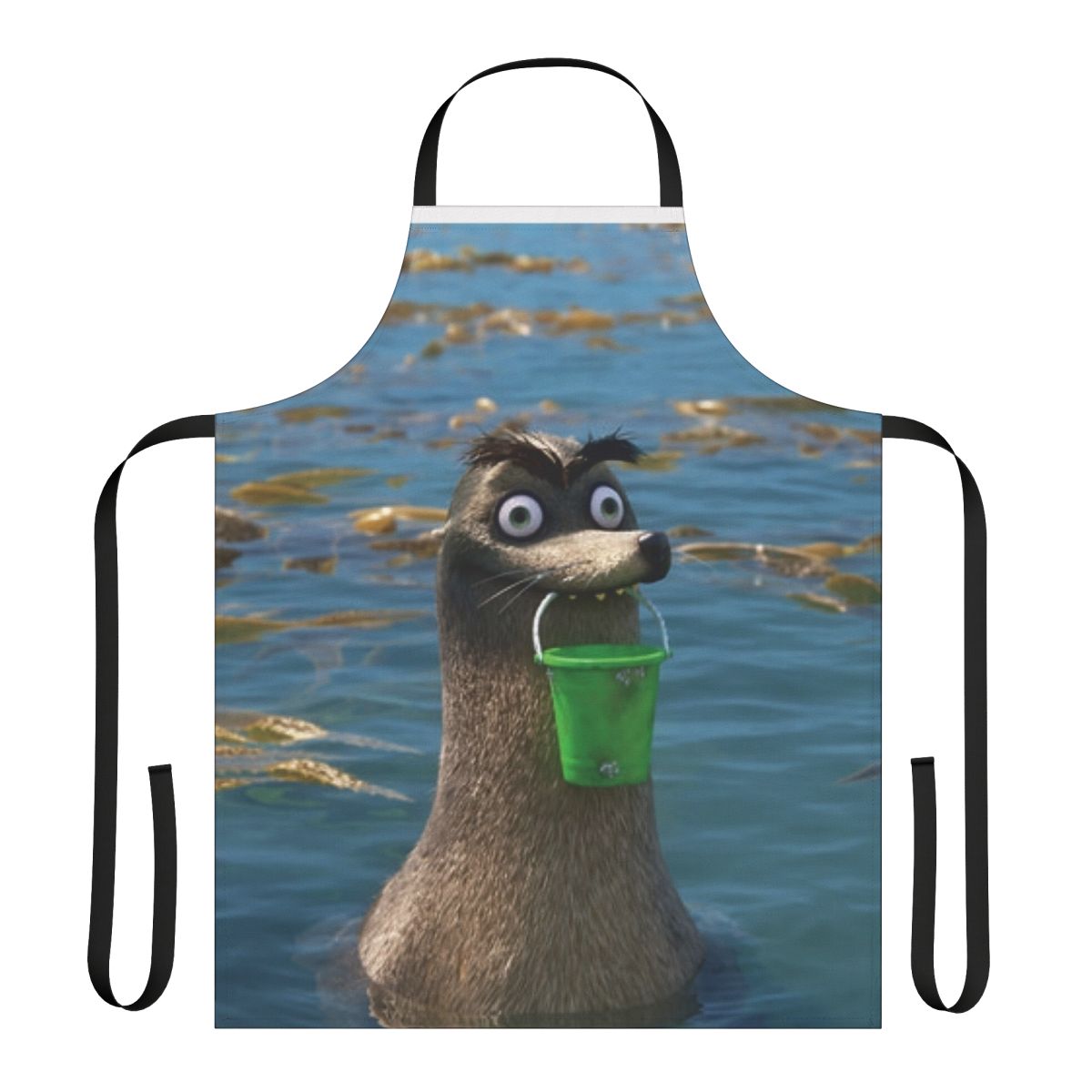 Cartoon character kitchen apron featuring Finding Nemo and Finding Dory characters