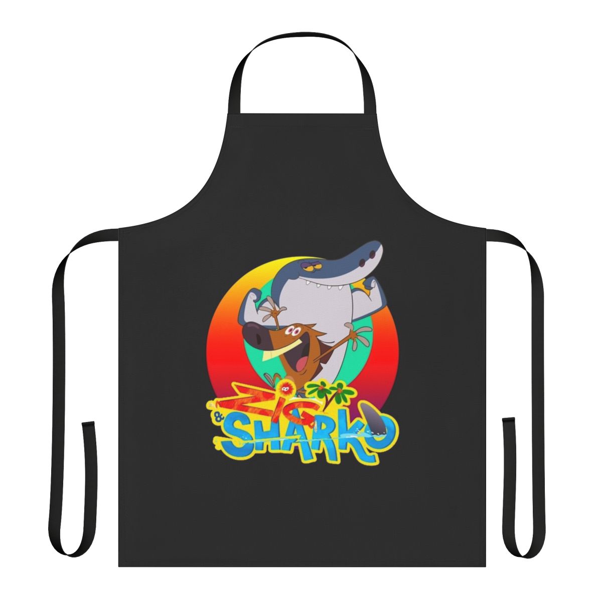 Zig and Sharko themed apron for kids and adults, featuring the beloved cartoon characters