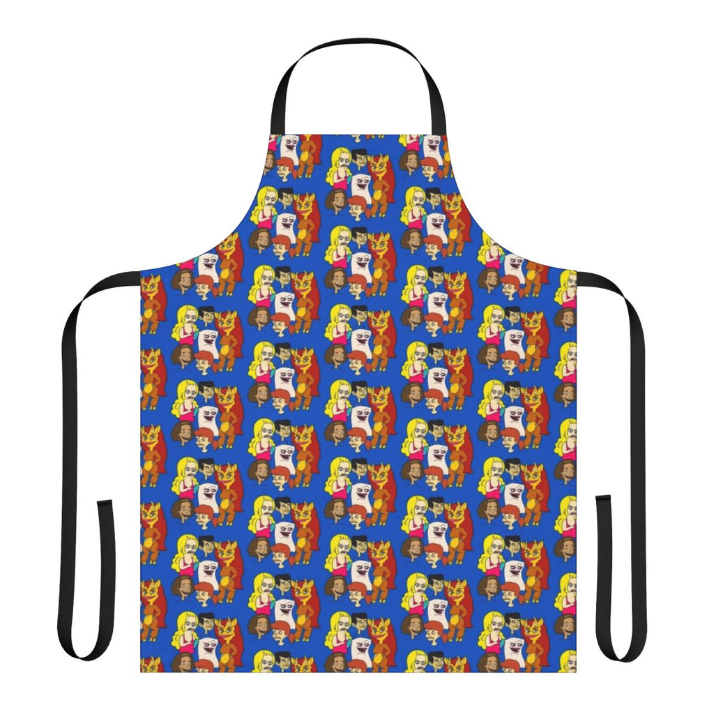 Bright and colorful apron featuring characters from the popular Netflix animated series Big Mouth