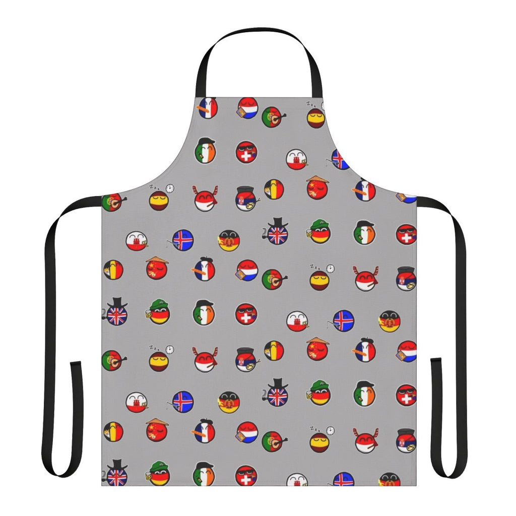 Cartoon country balls design printed on a high-quality apron