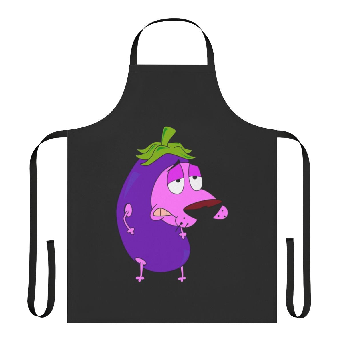 Courage the Cowardly Dog inspired apron featuring the show's iconic pink anthropomorphic dog character